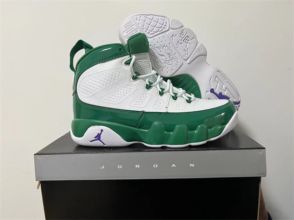 Men's Green White Running weapon Air Jordan 9 Shoes 017